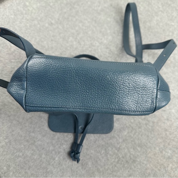 Il Bisonte Italy Genuine Leather Mezzomonte Mini Backpack Rucksack Blue Luxury - Picture 4 of 16